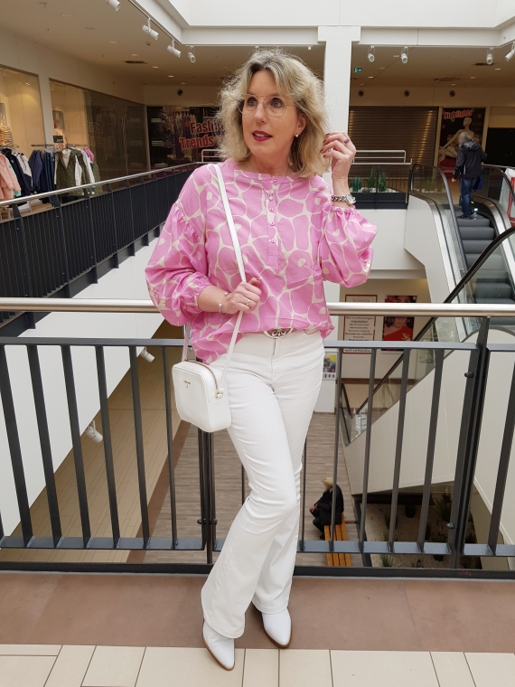 weiß-rosa Bluse von TUZZI