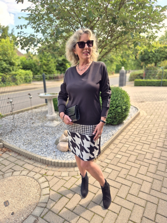 TUZZI Kleid mit Hahnentritt Muster