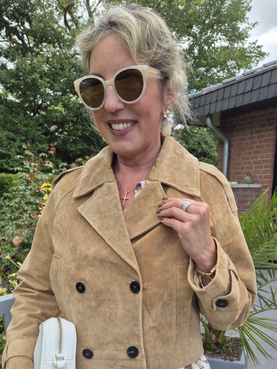 Kurzer Trenchcoat Wildleder Zara