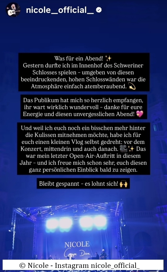Sängerin Nicole Instagram